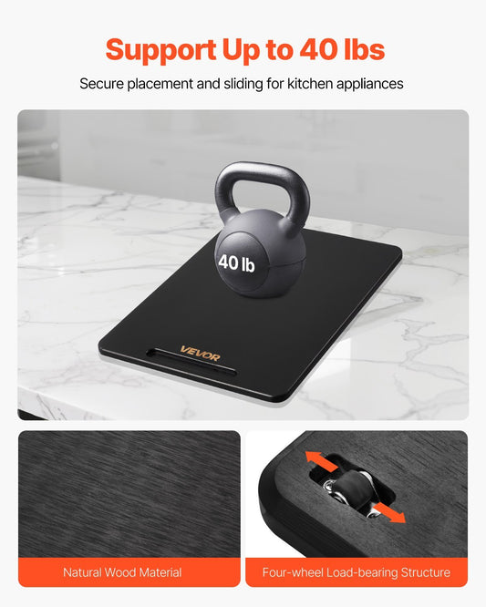 Appliance Slider 16 X 12 In Sliding Tray For Coffee Maker Black