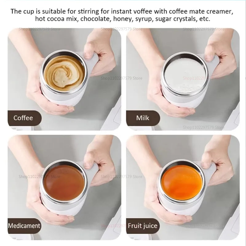 Automatic Stirring Cup Portable Rechargeable Stainless Steel Rotating Stirring Coffee Silkshake Cup Suitable For Home Travel