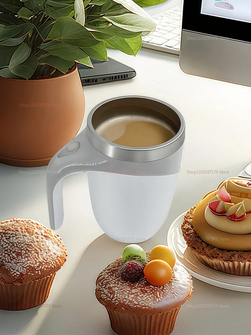 Automatic Stirring Cup Portable Rechargeable Stainless Steel Rotating Stirring Coffee Silkshake Cup Suitable For Home Travel