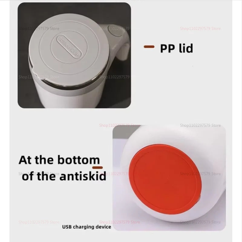 Automatic Stirring Cup Portable Rechargeable Stainless Steel Rotating Stirring Coffee Silkshake Cup Suitable For Home Travel