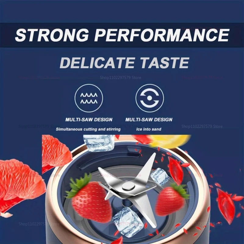 Electric Portable Juicer Fresh Fruit Mixer 400ML Multifunctional USB Rechargeable Shakes Smoothie Blender Outdoor Mixing Cup