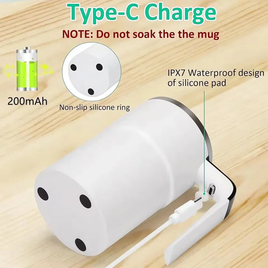 380ML Electric Coffee Self Mixing Mug IP67 Waterproof BPA-free Coffee Stirring Mug Rechargeable Automatic Magnetic Cup For Tea