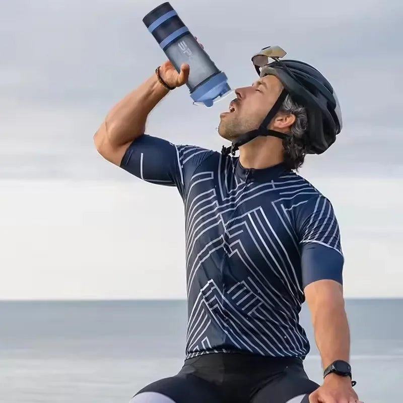 1-5PCS 500ML 3-Layer Sports Water Bottle Portable Leak-Proof Protein Shaker Cup for Outdoor Travel and Fitness Drinks