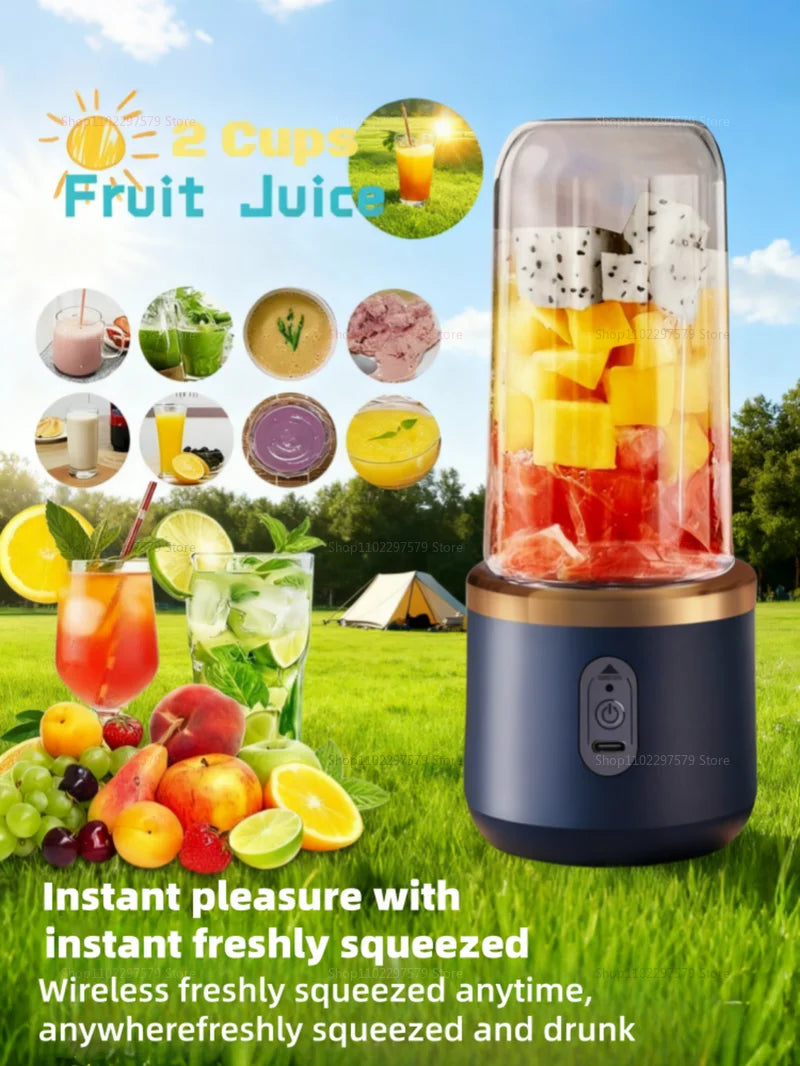 Electric Portable Juicer Fresh Fruit Mixer 400ML Multifunctional USB Rechargeable Shakes Smoothie Blender Outdoor Mixing Cup