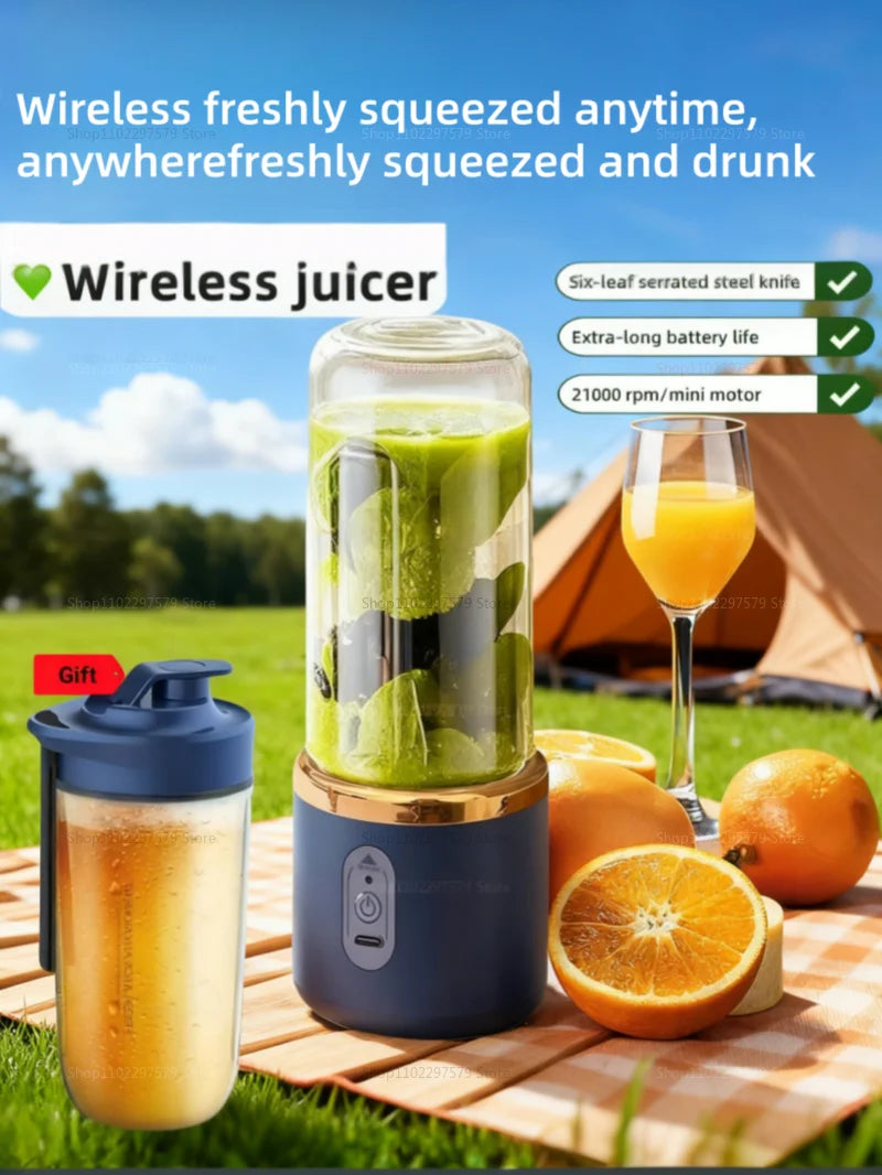 Electric Portable Juicer Fresh Fruit Mixer 400ML Multifunctional USB Rechargeable Shakes Smoothie Blender Outdoor Mixing Cup