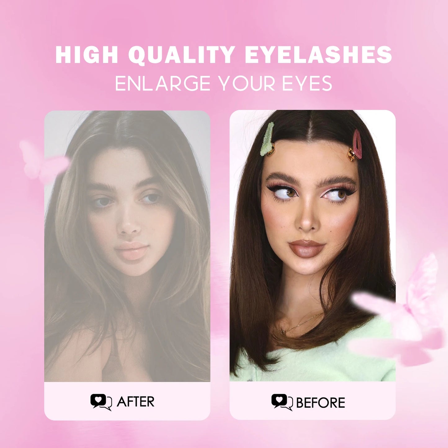 WOSHEER Self Adhesive Eyelashes Clusters Kit Lash Clusters DIY Eyelashes Pre Glued Reusable No Glue Needed No Remover No residue