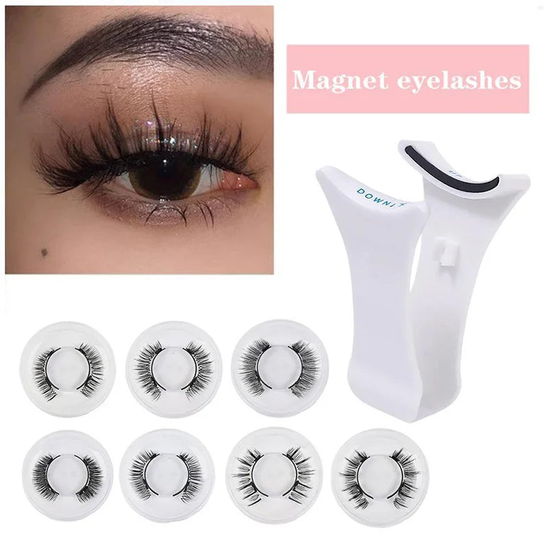 1pair Magnetic Eyelashes Handmade 3D Natural Magnetic False Eyelashes Reusable Magnetic Eyelashes Tweezers Set Wholesale